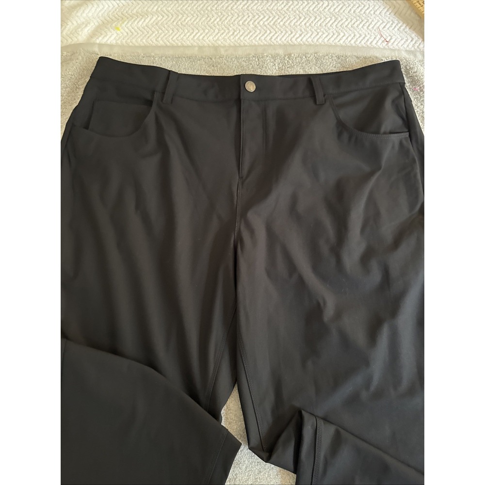 Fabletics Mens Only-Day Chino Pants 38x32 Black Stretch Performance Athleisure